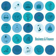 business and finance icon set N256