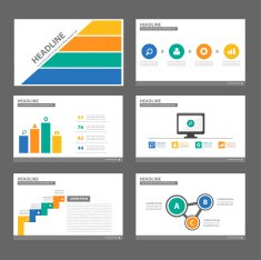 Colorful multipurpose infographic presentation template flat design set N2