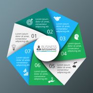 Vector spiral heptagon for infographic
