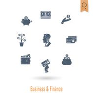 business and finance icon set N268