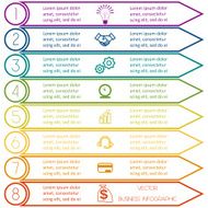 Infographic template from Colourful lines eight positions