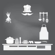 Kitchen interior concep illustration