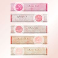 Light pink red number banner on summer and autumn season N3
