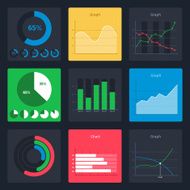 Set of vector business charts