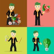 Set of businessman pose character concepts N4