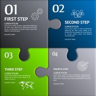 Puzzle infographic Template with explanatory text field for business statistics