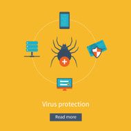 Set of illustration concepts for data protection and internet security