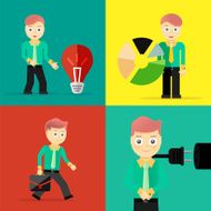 Set of businessman pose character concepts N8