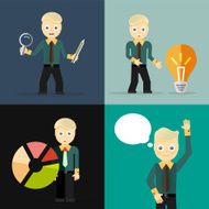 Set of businessman pose character concepts N9