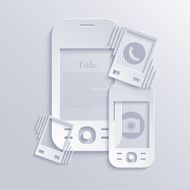 Vector modern light smartphones icons