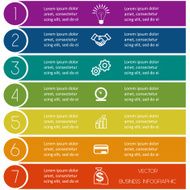 Infographic template from Colourful strips seven positions