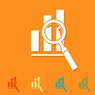 Magnifying Glass with Bar Chart N7