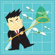 Cute Stock Market Investor Flat Cartoon N15
