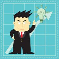 Cute Stock Market Investor Flat Cartoon N16