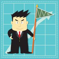Cute Stock Market Investor Flat Cartoon N17