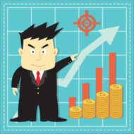Cute Stock Market Investor Flat Cartoon N19