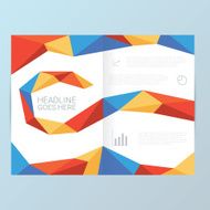 Report cover vector template Low poly geometric shapes pattern Suitable