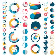 Mega set of 3d plastic and flat circle round charts