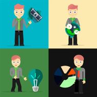 Set of businessman pose character concepts N15