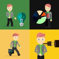 Set of businessman pose character concepts N16