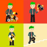 Set of businessman pose character concepts N17