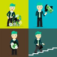 Set of businessman pose character concepts N19