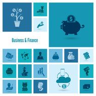 business and finance icon set N290