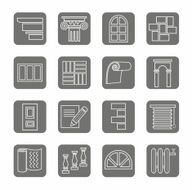 Icons repair construction building gray contour grey background