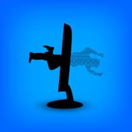Jumping man in monitor N2