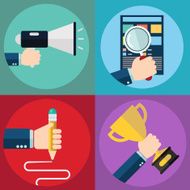 Colorful business marketing success seo and education