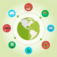 Ecology environment green energy and pollution