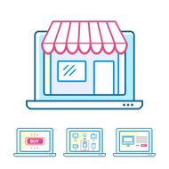 Online shopping concept set