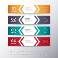 Design flat shadow step number banners graphic or website with N2