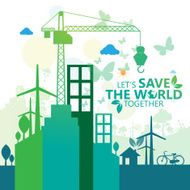 Ecology concept save world vector illustration N74