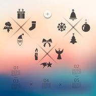 Christmas infographic with unfocused background N25