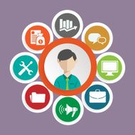 Vector flat customer service concept