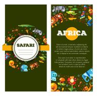 Postcard of flat design african icons and infographics elements with N2