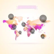 World map with infographics elements N2
