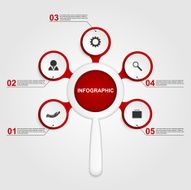 Abstract infographic with a magnifying glass N4