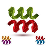 Arrows abstract conceptual symbol template vector 3d pictogram N2