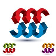 Arrows vector abstract symbol graphic design template 3d