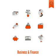 business and finance icon set N295