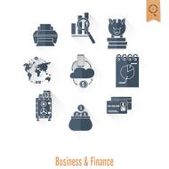 business and finance icon set N299