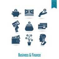 business and finance icon set N309