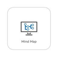Mind Map Icon Business Concept Flat Design N4