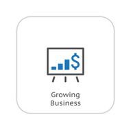 Growing Business Icon Presentation Flat Design N2