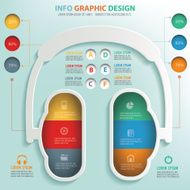 Earphone info graphic clean vector