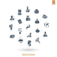 business and finance icon set N319