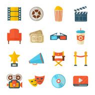 Set of realistic cinema icons N2