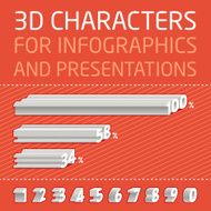 Vector 3D Numbers for infographics Figures presentations